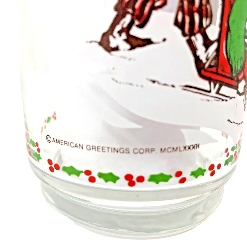 VTG Christmas Holly Hobbie Limited Edtion Coke Tumblers American Greetings Set 4